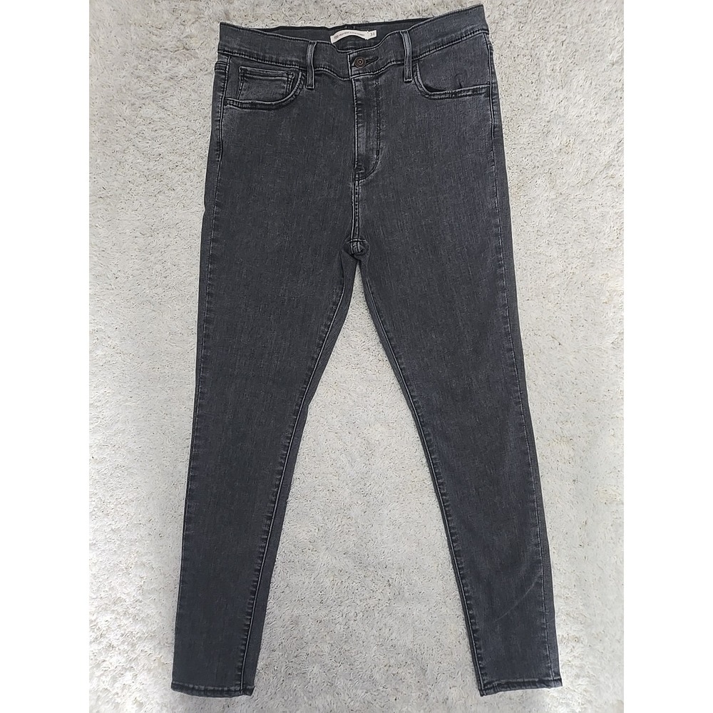 Levi's 720 High Rise Super Skinny Jeans Women's Size 31 Black Distressed Stretch